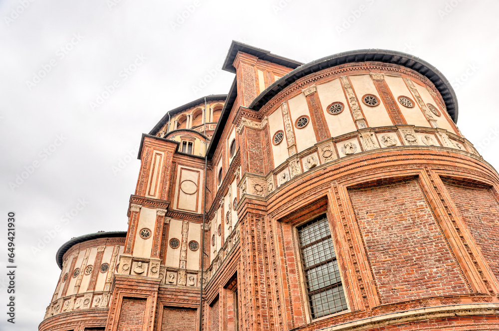 Milan, Italy - July 14, 2023: Exteriors of the Museo del Cenacolo Vinciano in Milan, home of Leonard DaVinci's 