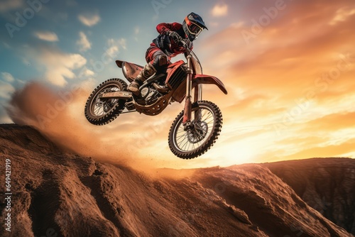 motorcycle stunt or car jump. A off road moto cross type © GalleryGlider