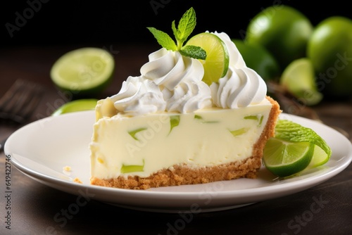 round key lime pie slice