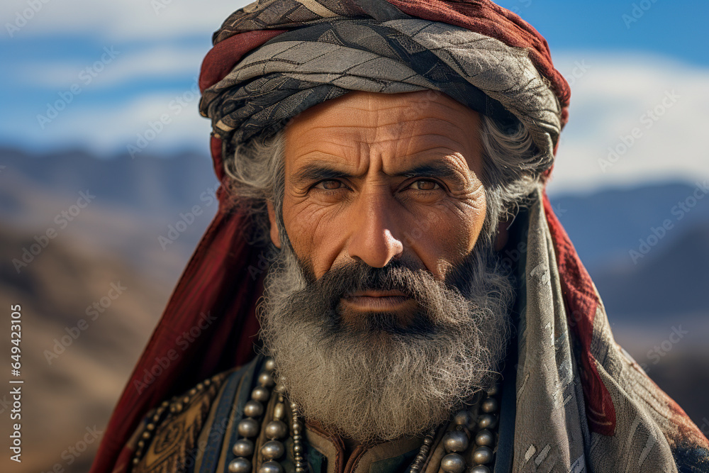 Portrait Of A Traditional Old Berber Man In The Desert.