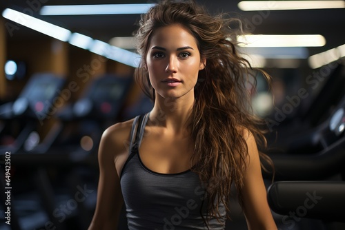 young girl in a gym. Healthy living concept