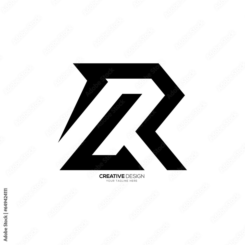 Abstract Lr Icon Letter Lr with creative negative space modern shape monogram abstract ...