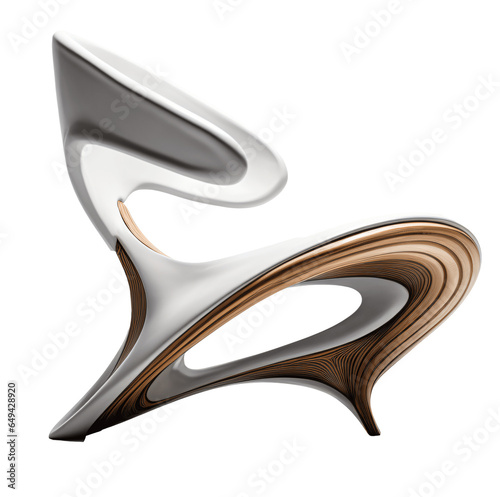Side view, futuristic chair isolated on the transparent background PNG.