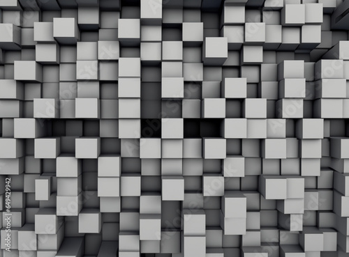 3d squars pattern, mosaic cubes, white blocks