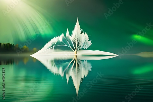 reflection of trees in water