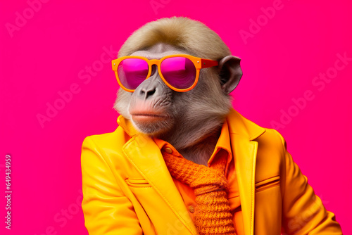 Heavy Macaque Anthropomorphic Bright Colors Trendy © petro