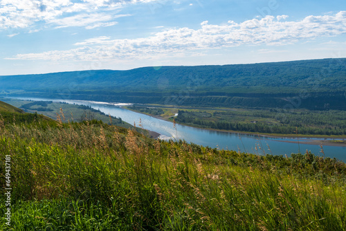 Obraz na plátne Peace River Valley, summer 2022, prior to completion of Site C Dam near Fort St