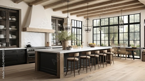 Luxury farmhouse decor with rich black accents kitchen