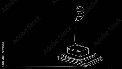 Animated drawing of continuous line draw of set bottles of different cleaning procucts friendly cleaning. Minimal concept. High quality 4k footage photo