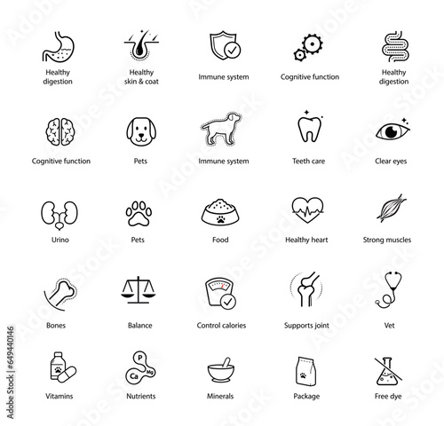 A set of icons for animals. The outline icons are well scalable and editable. Contrasting elements are good for different backgrounds. EPS10.