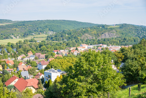 Aerial view of village in countryside. Zadni Treban in west Bohemia  Czech