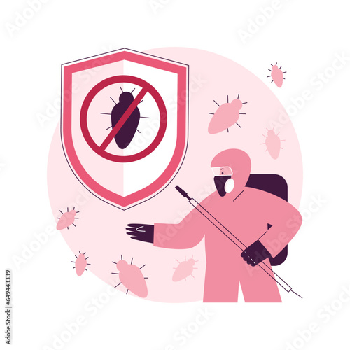 Home pest insects control abstract concept vector illustration. Pest insects control, vermin exterminator service, insect thrips equipment, DIY solution, home garden protection abstract metaphor.