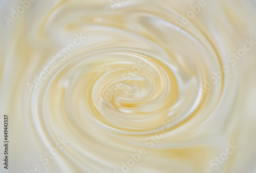 Milky cream color soft swirl texture background. Free copy space.