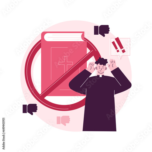 Atheistic worldview abstract concept vector illustration. Absence of belief in god, religious skepticism, philosophical rational irrational worldview, god not exist, we trust abstract metaphor.