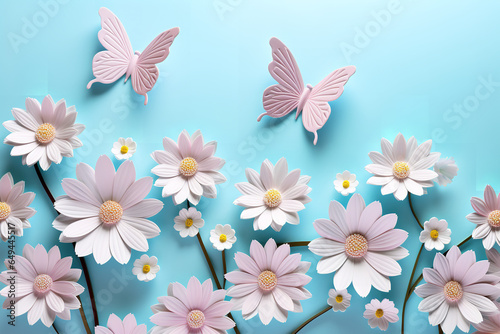 3D Flowers with Butterflies © Nate
