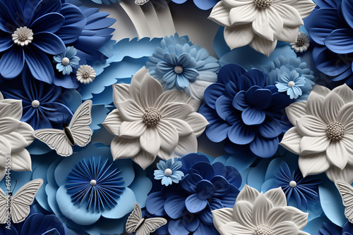 beautiful  full background  pretty  whimsical  paper flowers  3D  paper pink flower  paper blue flower  paper teal flower  paper purple flower  bright  wonderland  