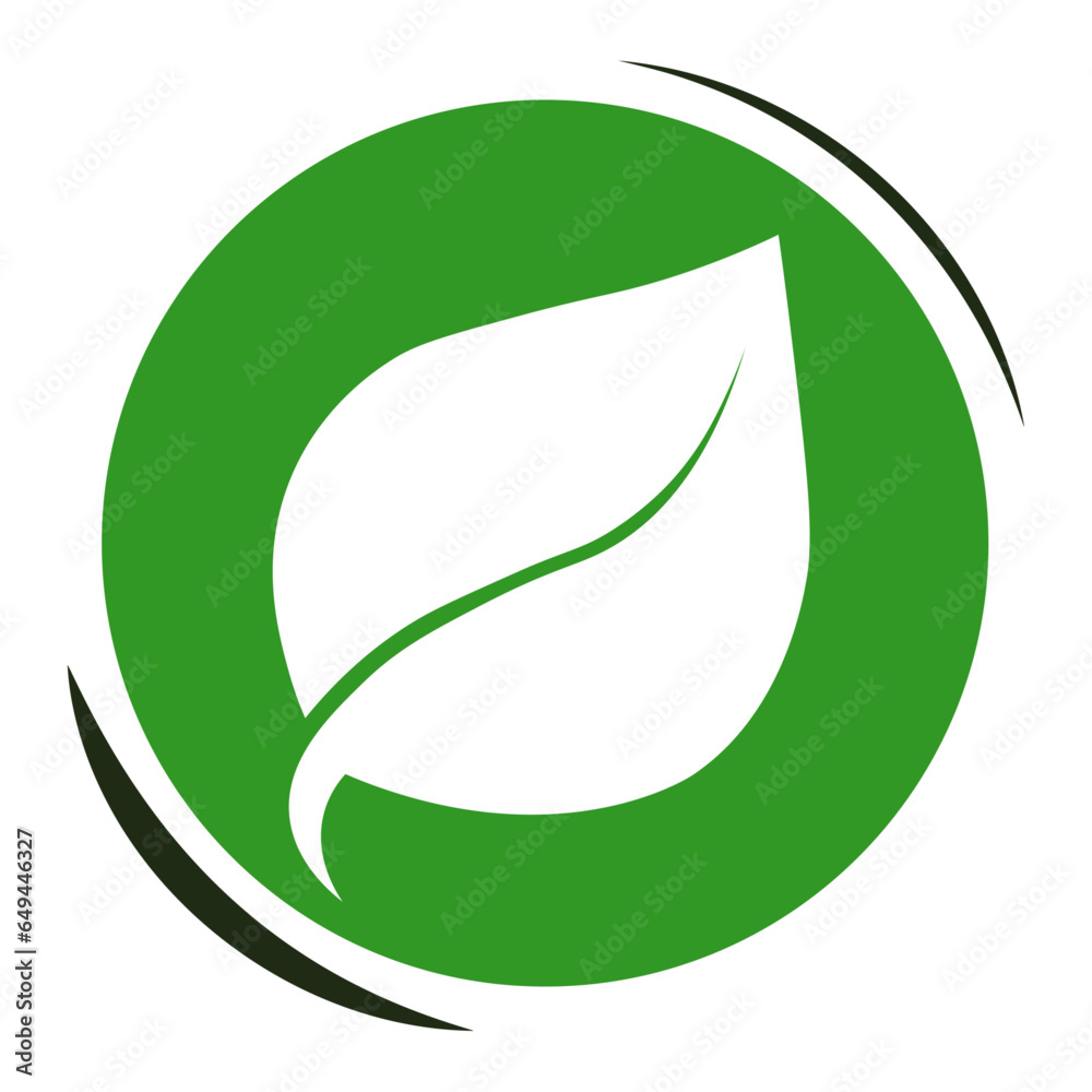 Logo with White Leaf in a Green Circle, Green, Green Logo, Eco Logo Logo with White Leaf in a Green Circle, Green, Green Logo, Eco Logo