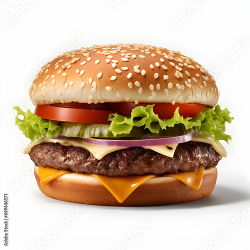 Hamburger isolated on a white background (ID: 649446571)