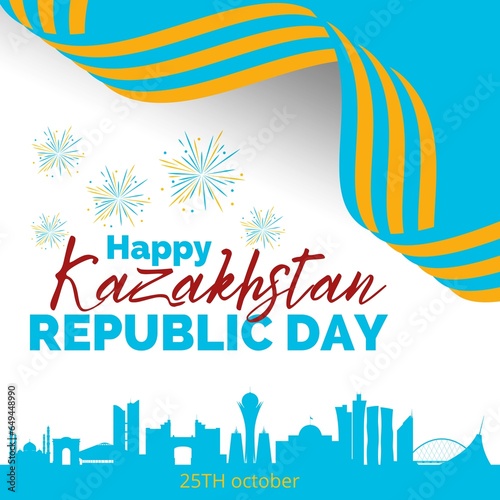 Premium Vector | Kazakhstan repuplic day illustration design photo