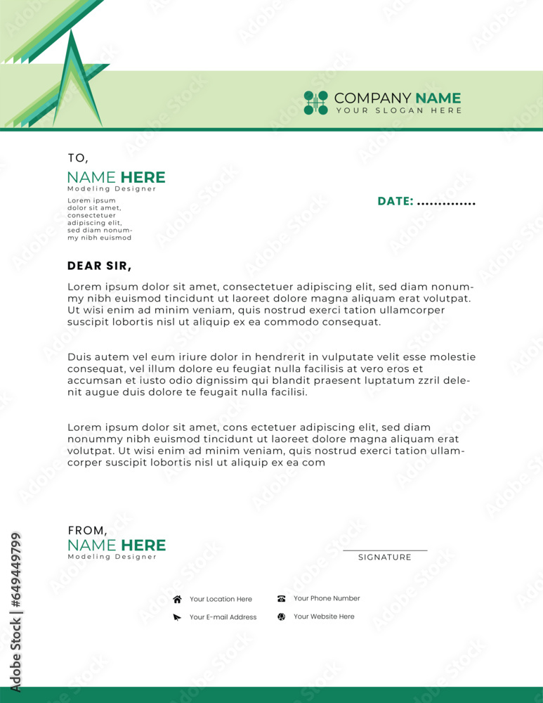 Clean and Simple Corporate Letterhead Vector