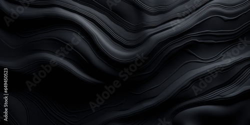 Black Marble Creative Abstract Wavy Texture. Screen Wallpaper. Digiral Art. Abstract Bright Surface Liquid Horizontal Background. Ai Generated Vibrant Texture Pattern.