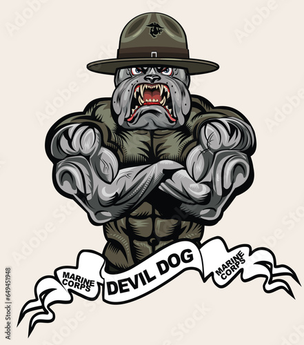 The military Bulldog  devil dog