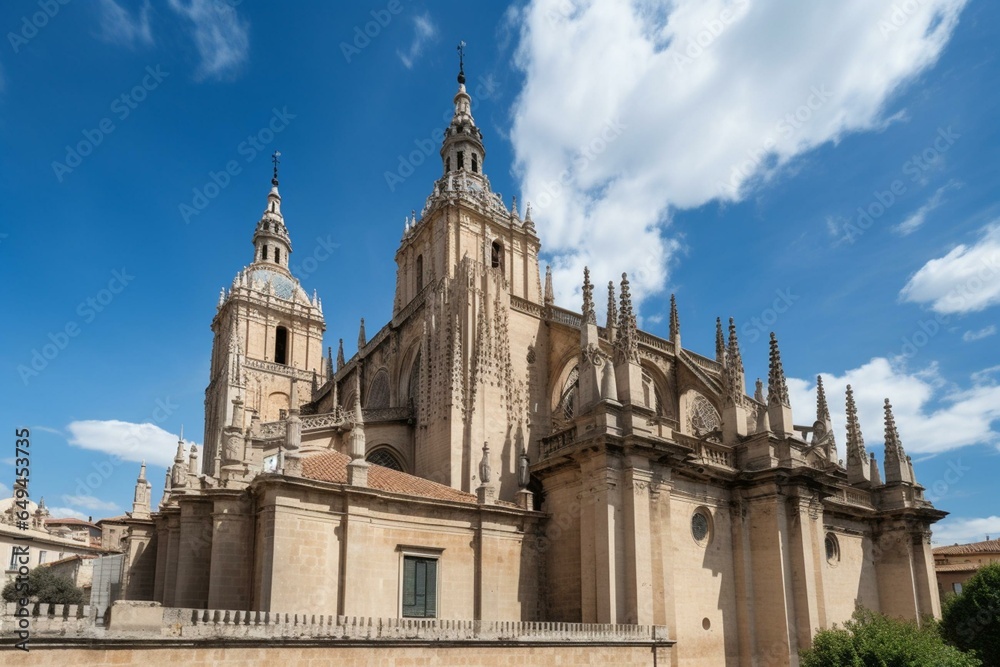Historic Spanish cathedral. Generative AI