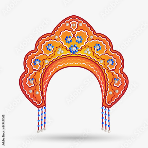 Kokoshnik with pearls. Vector illustration