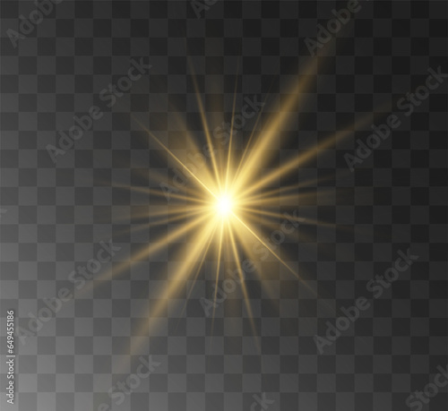 Transparent yellow sunlight special lens flash light effect. Front solar flare lenses.	