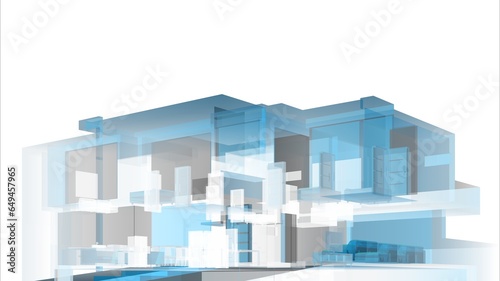 Abstract architectural background 3d rendering