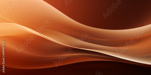 Brown Creative Abstract Wavy Texture. Screen Wallpaper. Digiral Art. Abstract Bright Surface Liquid Horizontal Background. Ai Generated Vibrant Texture Pattern.