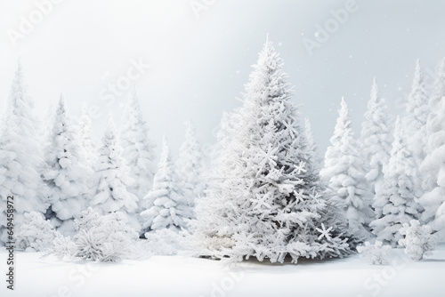 beautiful Christmas tree white background © AI_images
