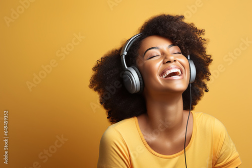 Black woman smiling in a studio