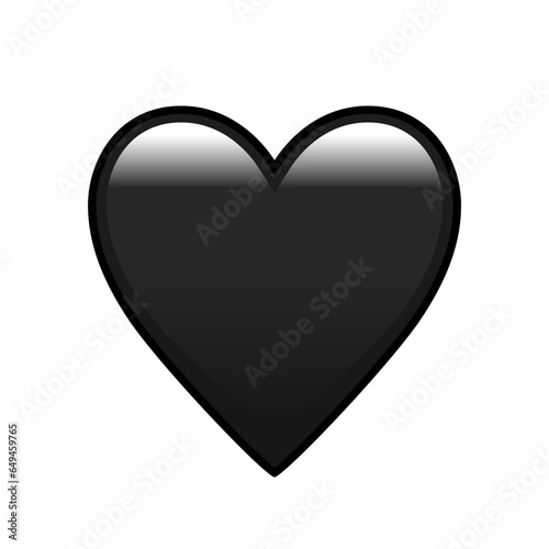 Black heart emoji isolated vector icon. Emoticons symbol modern, simple, vector.