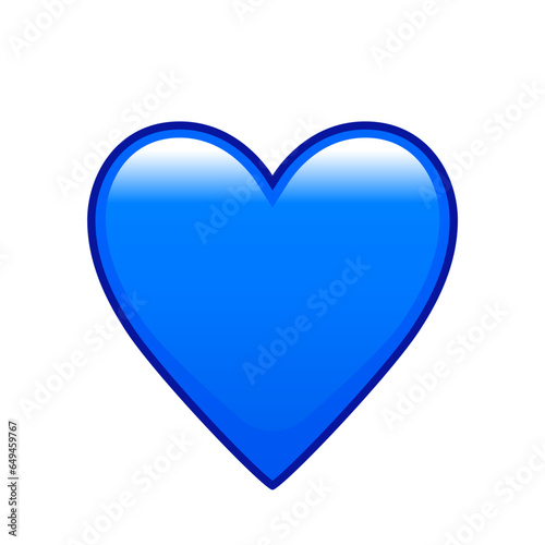 Blue heart emoji isolated vector icon. Emoticons symbol modern, simple, vector.