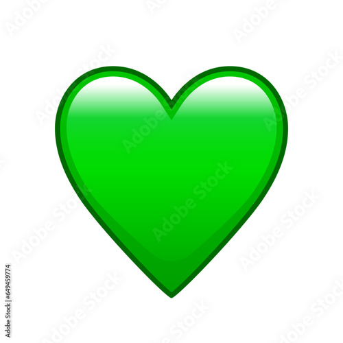 Green heart emoji isolated vector icon. Emoticons symbol modern, simple, vector.