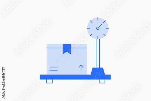Geometric shipping rates illustration in flat style design. Vector illustration. Duotone blue icon.