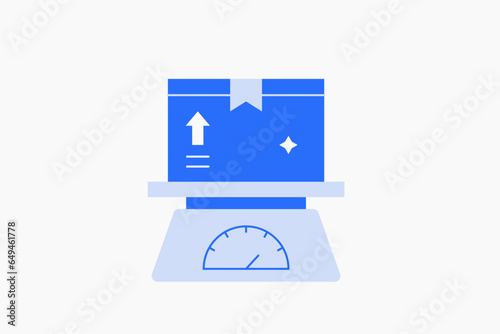 Geometric shipping rates illustration in flat style design. Vector illustration. Duotone blue icon.