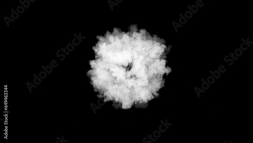Small white smoke ball isol...