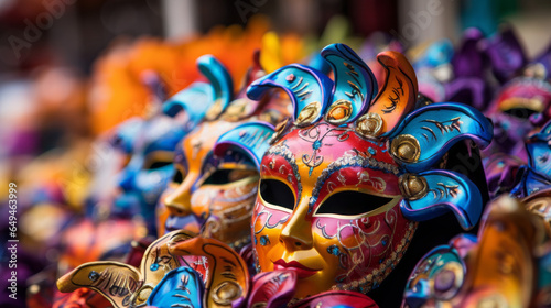 Carnival, masquerade, masks, colorful, festival, party, Venetian, Mardi Gras, costume, beads, feathers, celebration, face decor.