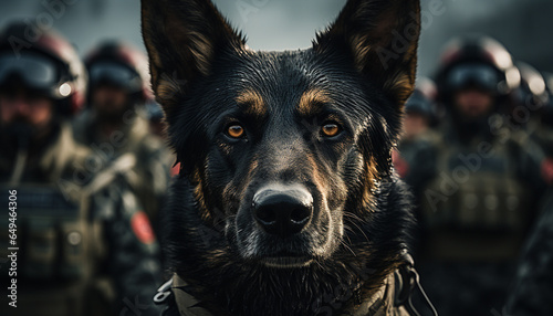 A loyal German Shepherd guards the outdoors, a trusted companion generated by AI