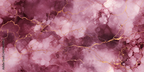 Marble granite dark pink and white with gold texture. Background wall surface seamless pattern graphic burgundy, cherry, ruby floor ceramic counter texture stone Generative AI