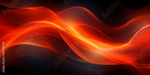 Fire Creative Abstract Wavy Texture. Screen Wallpaper. Digiral Art. Abstract Bright Surface Liquid Horizontal Background. Ai Generated Vibrant Texture Pattern.