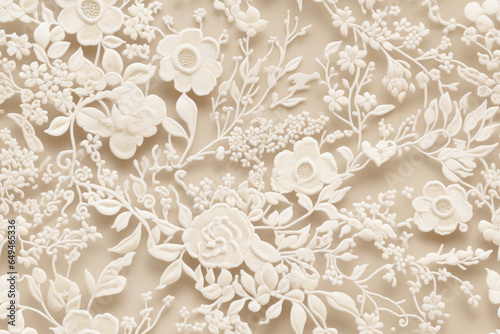 Seamless Pattern - Repeatable Flower Texture of white lace for backgrounds