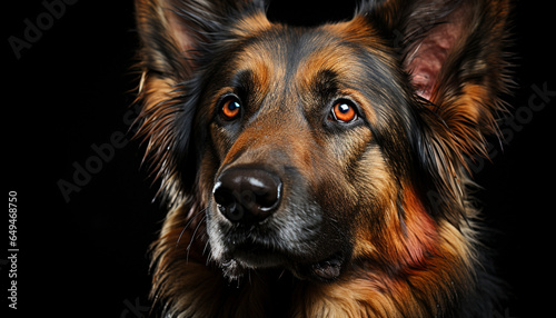 A loyal German Shepherd puppy, a portrait of reliability and loyalty generated by AI © Gstudio