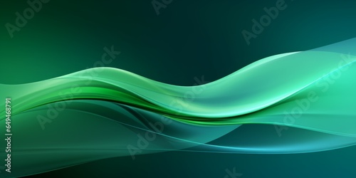 Green Glass Creative Abstract Wavy Texture. Screen Wallpaper. Digiral Art. Abstract Bright Surface Liquid Horizontal Background. Ai Generated Vibrant Texture Pattern.