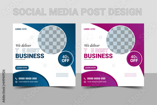 A highly Corporate Social Media post design template suitable for advertising your business to increase your customer. Besides that, you can use it all Corporate related business.