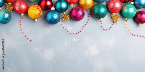 Christmas ornament balls bauble. Background Merry Christmas and a happy new year. Holiday banner and poster. Christmas decorative ornaments