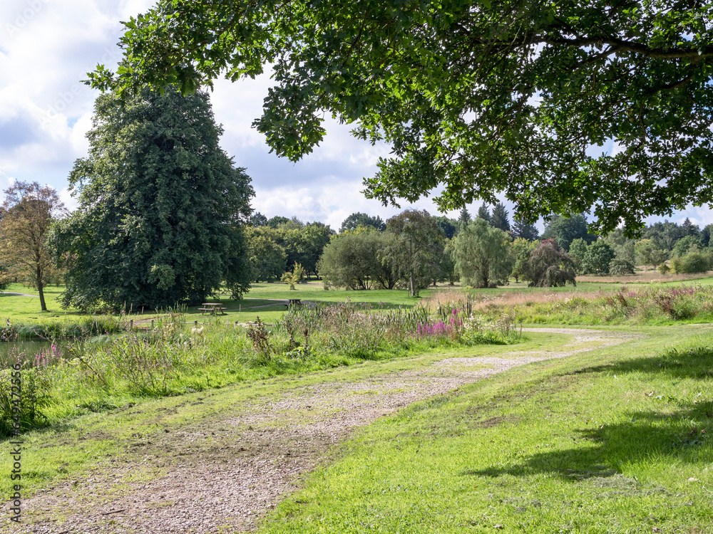 Footpath through the Yorkshire Arboretum, North Yorkshire, England