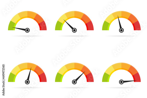Speedometer Icons collection. An icon resembling a speedometer dial with a needle pointing to a high speed